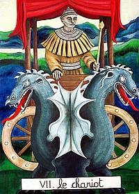 peinture du tarot le chariot