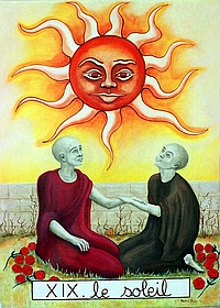 peinture du tarot le soleil