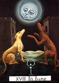 peinture du tarot la lune