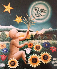 peinture pour enfants, signe astrologique de la vièrge