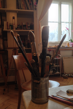 l'atelier de peinture et ses outils