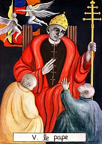 peinture du tarot le pape
