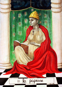peinture du peinture du tarot la papesse