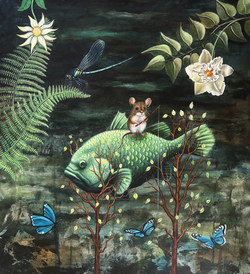 A la pêche, 45x50 cm