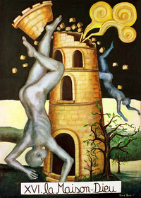 peinture du tarot la maison dieu