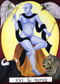 peinture du tarot le monde