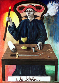 peinture du tarot le bateleur