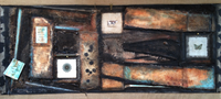 tableau abstrait technique mixte