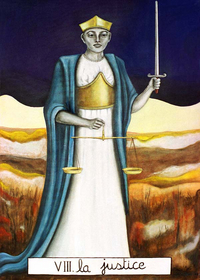 peinture du tarot la justice