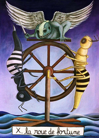 peinture du tarot la roue de fortune