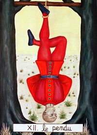 peinture du tarot le pendu