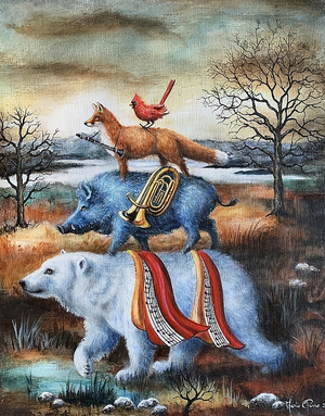 Les musiciens de Brême IIII, 40x50 cm